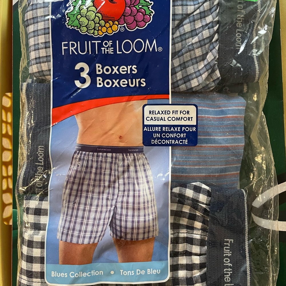 Fruit of the Loom Plaid Boxer Shorts - Black and White